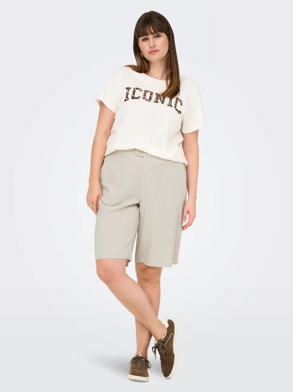 CARCARO Taille haute Regular Fit Lin Bermuda