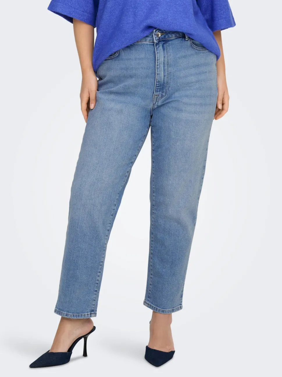 CAREMILYSTRETCH Taille haute Straight Fit Longueur cheville Jeans