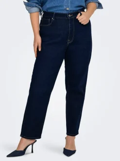 CAREMILY Taille haute Straight Fit Longueur cheville Jeans