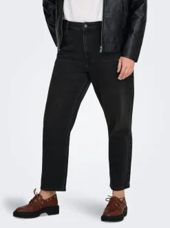 CAREMILY Taille haute Straight Fit Longueur cheville Jeans