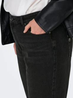 CAREMILY Taille haute Straight Fit Longueur cheville Jeans
