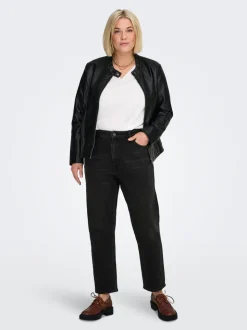 CAREMILY Taille haute Straight Fit Longueur cheville Jeans
