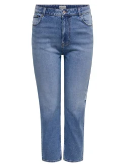 CAREMILY Taille haute Straight Fit Longueur cheville Jeans
