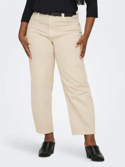 CARFRANKIE Taille haute Coupe barrel Longueur cheville Jeans