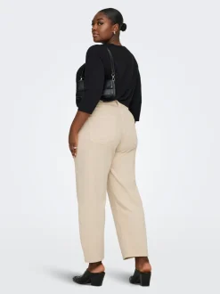 CARFRANKIE Taille haute Coupe barrel Longueur cheville Jeans