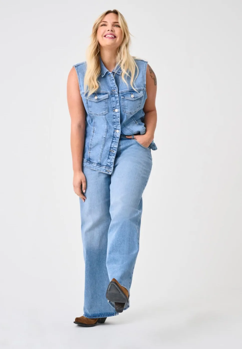 CARJUICY Taille haute Wide Leg Fit Jeans