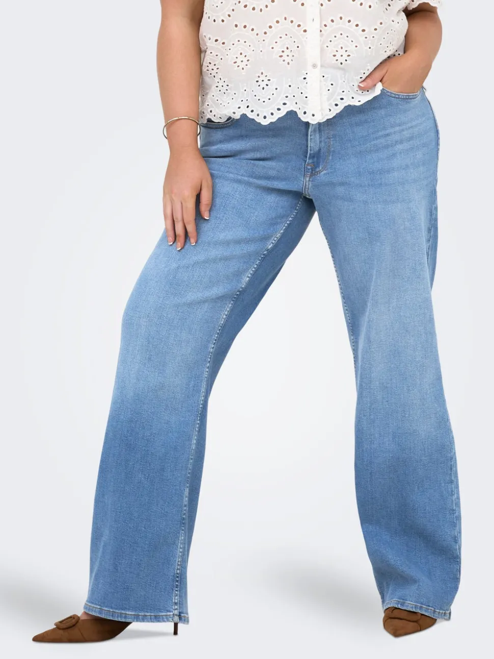 CARJULLES Taille basse Wide Leg Fit Jeans