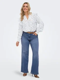 CARJULLES Taille moyenne Wide Leg Fit Jeans
