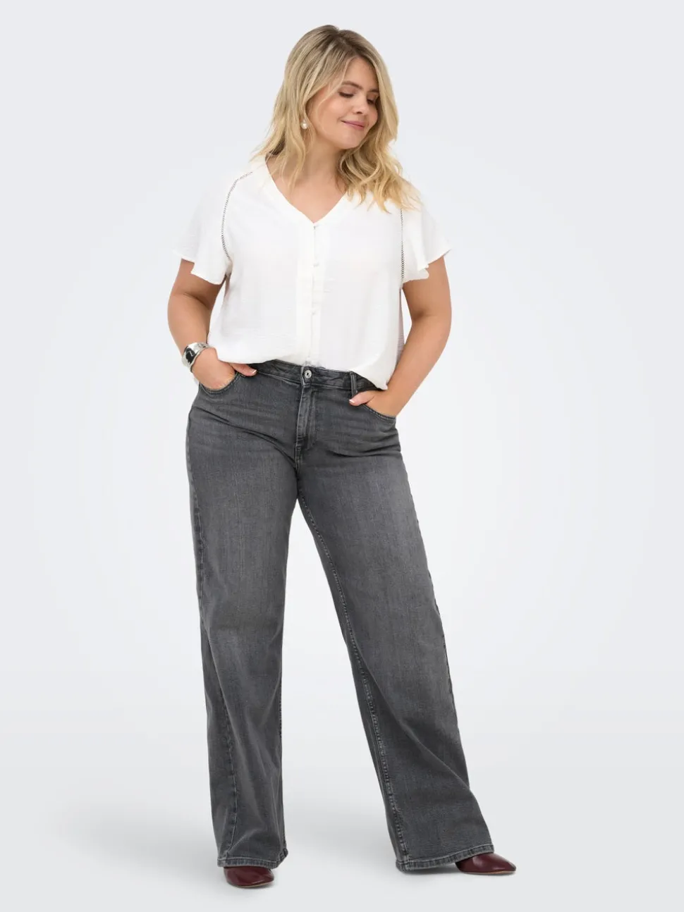 CARJULLES Taille moyenne Wide Leg Fit Jeans