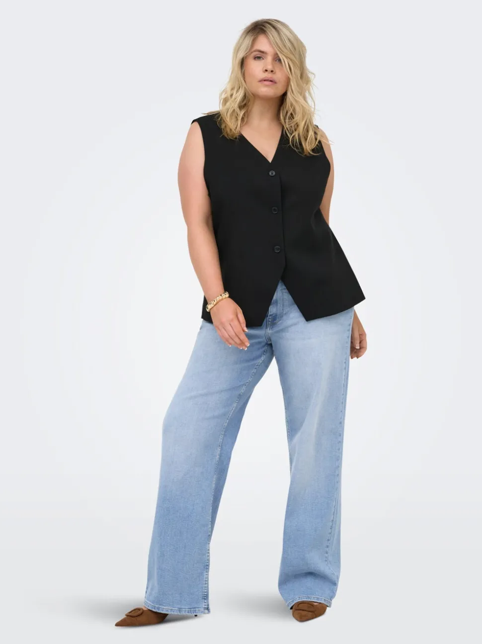 CARJULLES Taille moyenne Wide Leg Fit Jeans