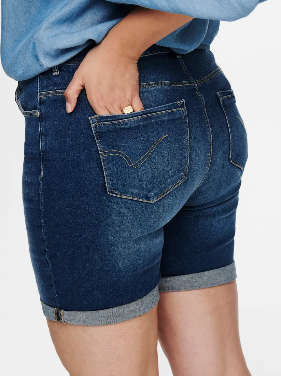 CARLAOLA Taille haute Skinny Fit Short en denim