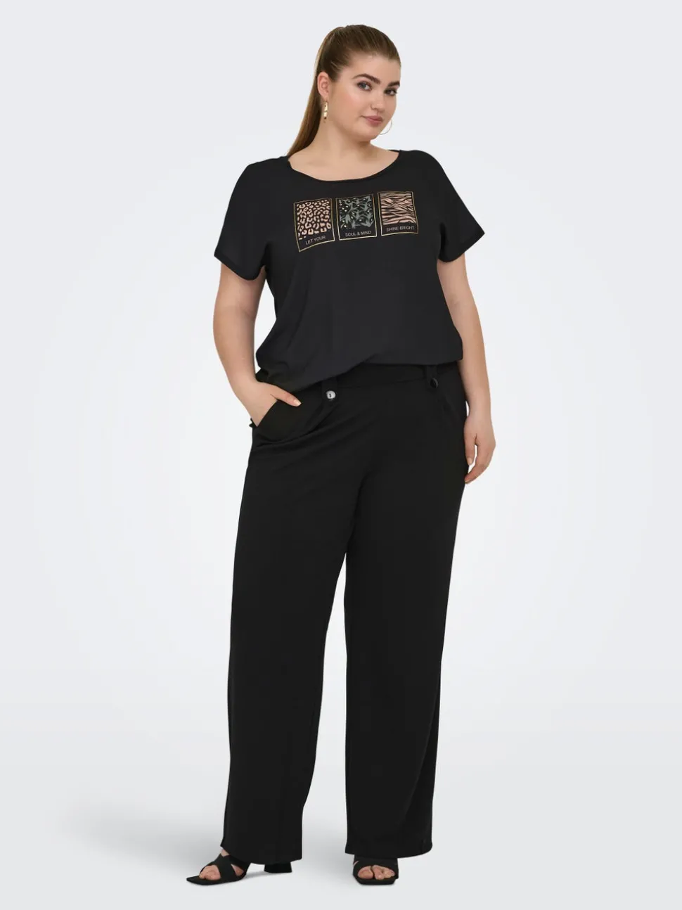 CARSANIA Regular Fit Pantalon à jambe large