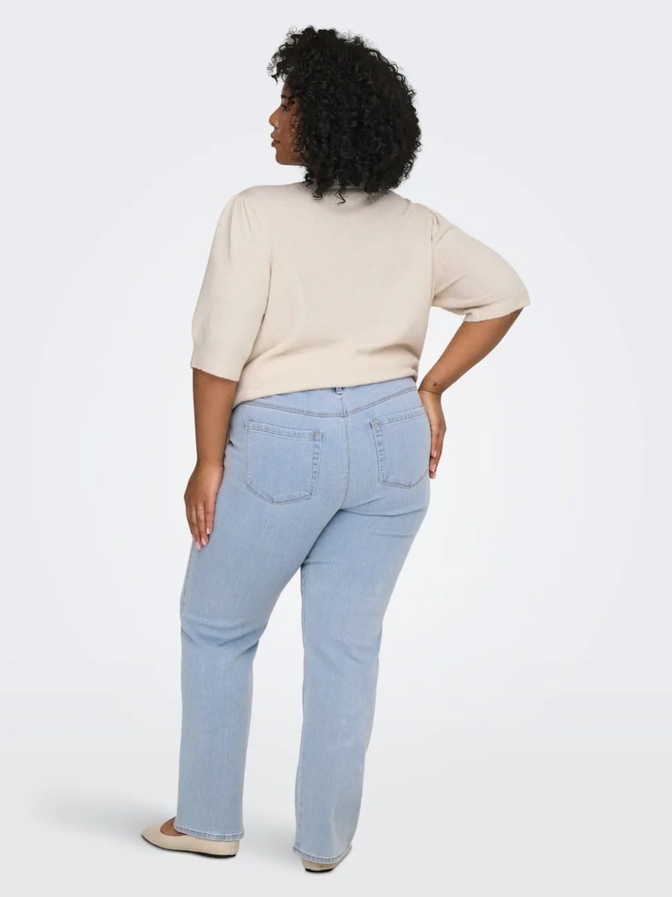 CARSNOW Taille haute Straight Fit Jeans