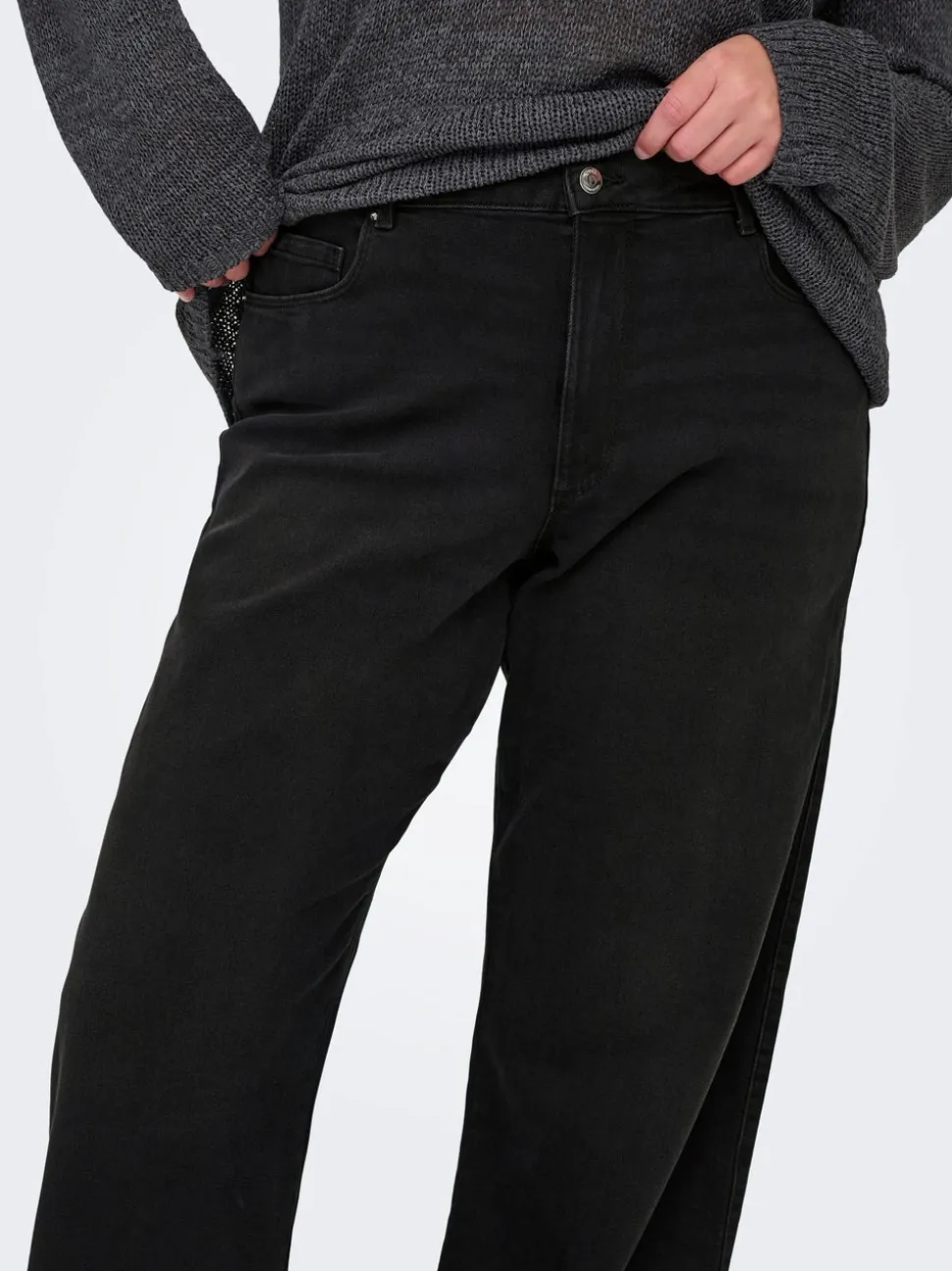 CARSNOW Taille haute Wide Leg Fit Jeans