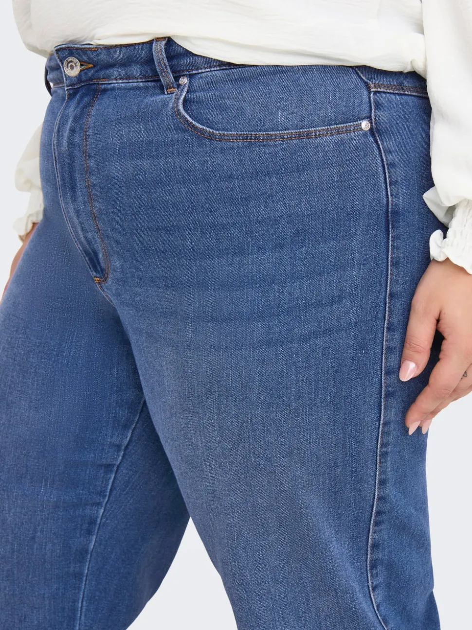 CARSNOW Taille haute Wide Leg Fit Jeans