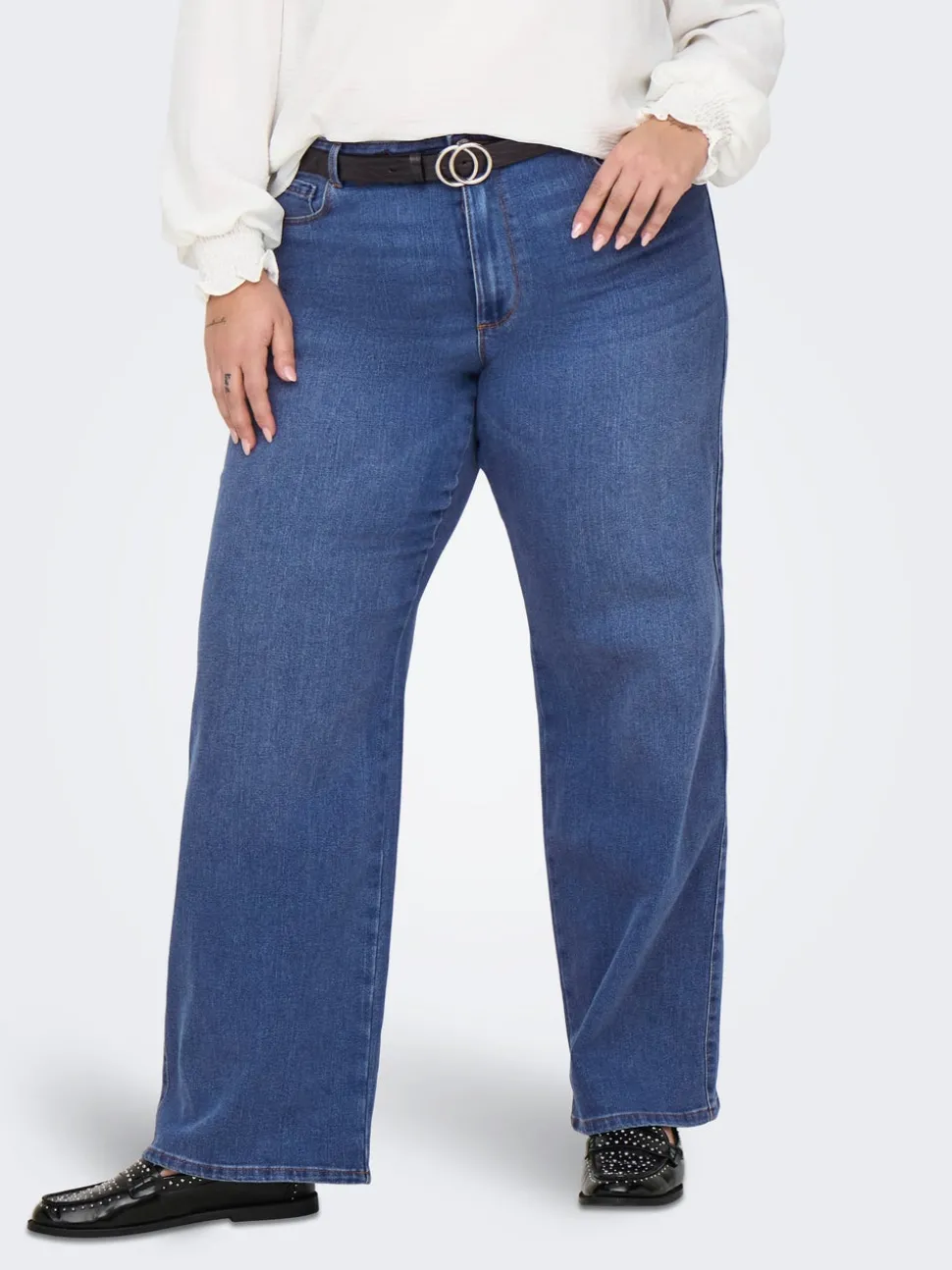 CARSNOW Taille haute Wide Leg Fit Jeans