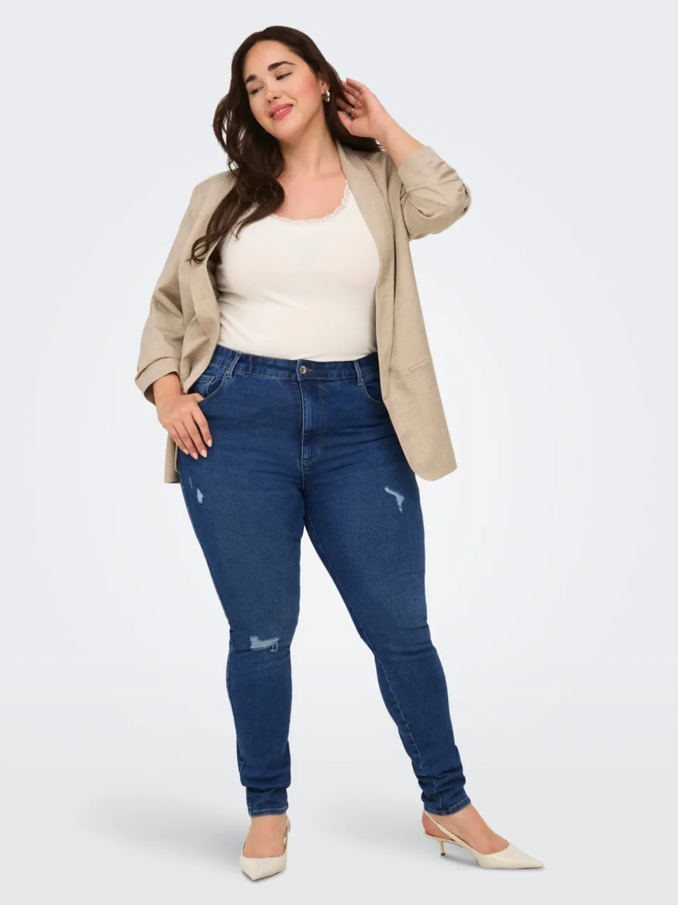 CARSNOW Taille haute Skinny Fit Jeans