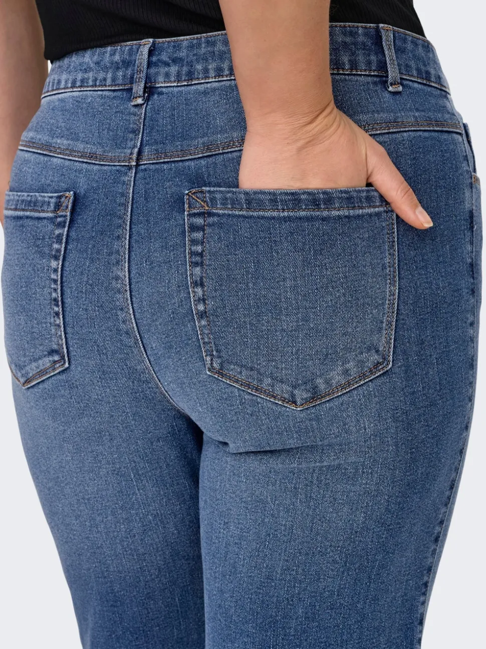CARSNOW Taille haute Straight Fit Jeans