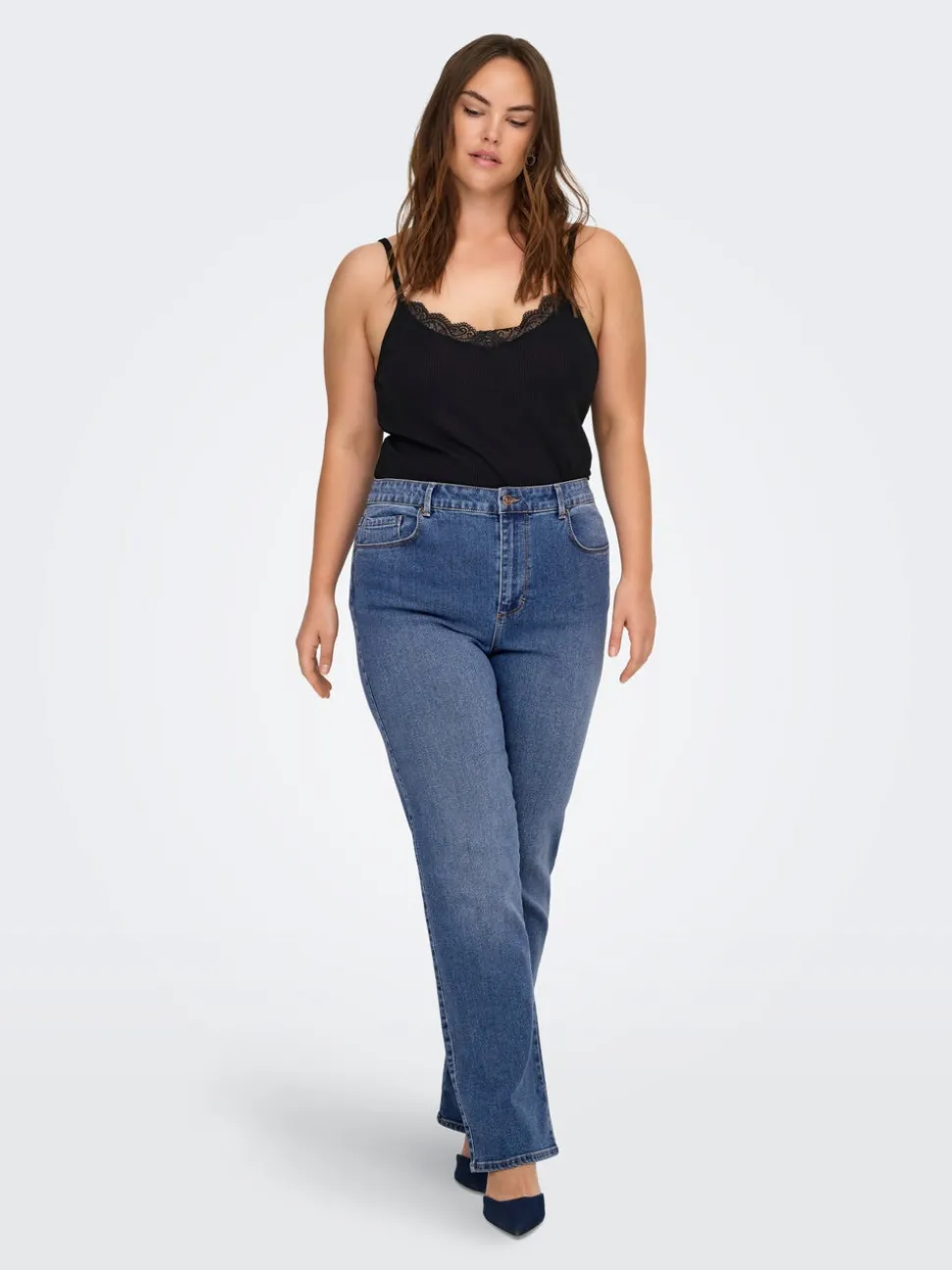 CARSNOW Taille haute Straight Fit Jeans