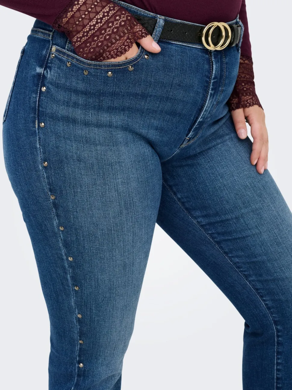 CARSUI Taille moyenne Slim Fit Longueur cheville Jeans