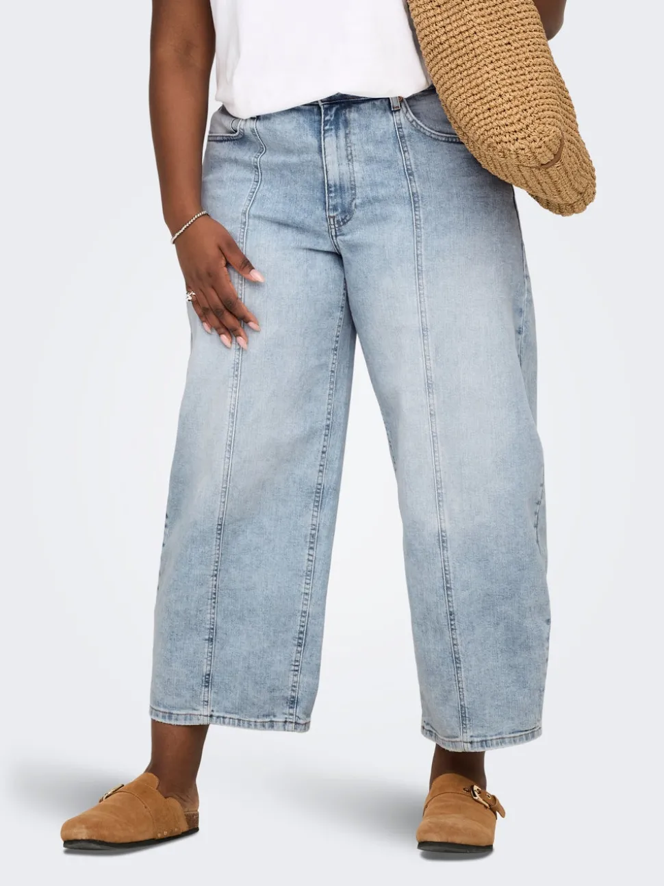 CARTAYLOR Taille haute Coupe barrel Longueur cheville Jeans