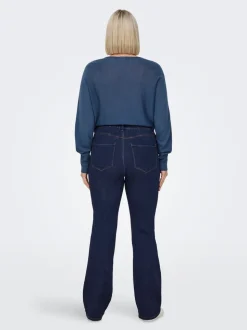 CARTHUNDER Taille moyenne Flared Fit Jeans