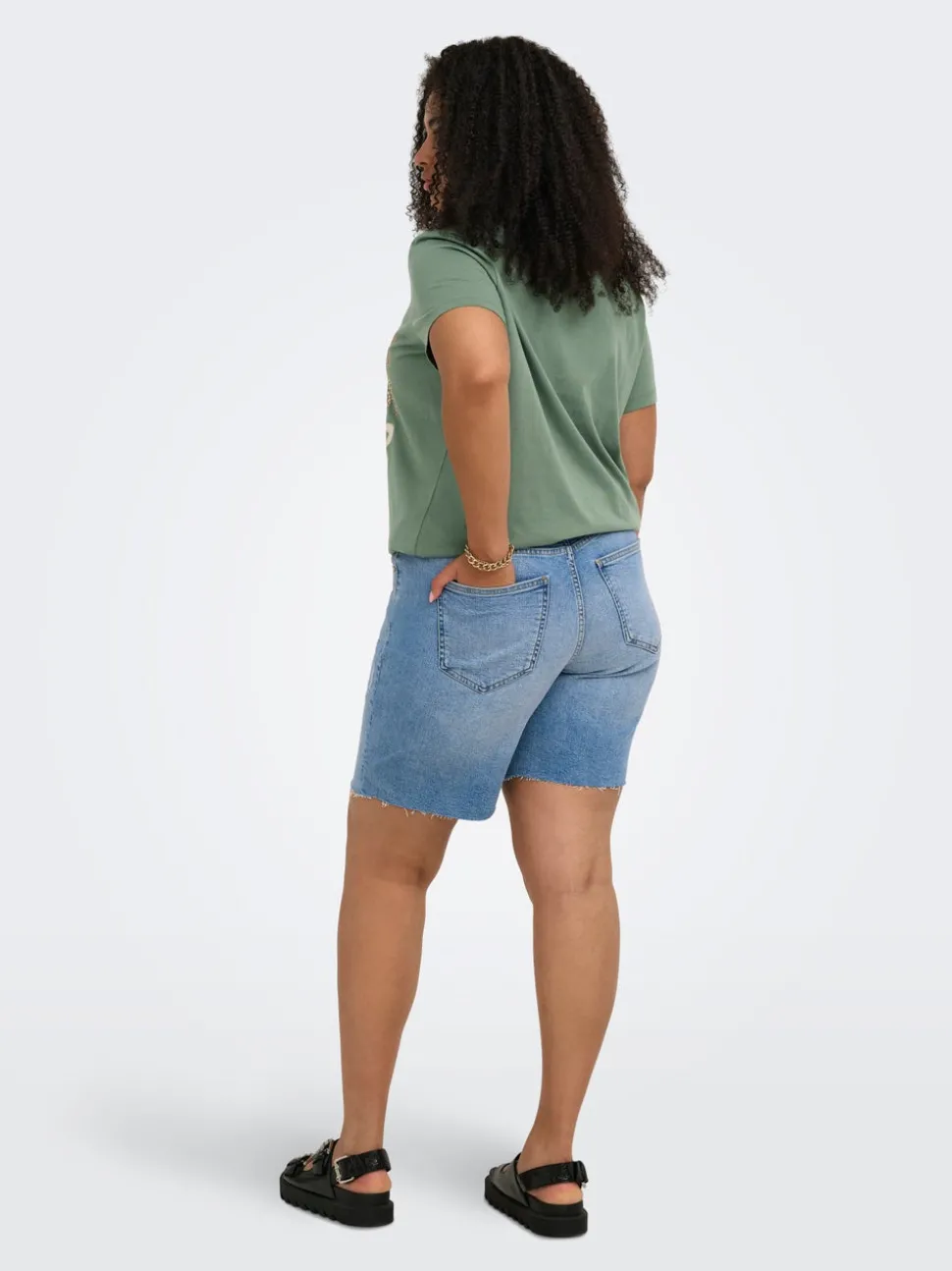 CARTOKYO Taille haute Regular Fit Short en denim