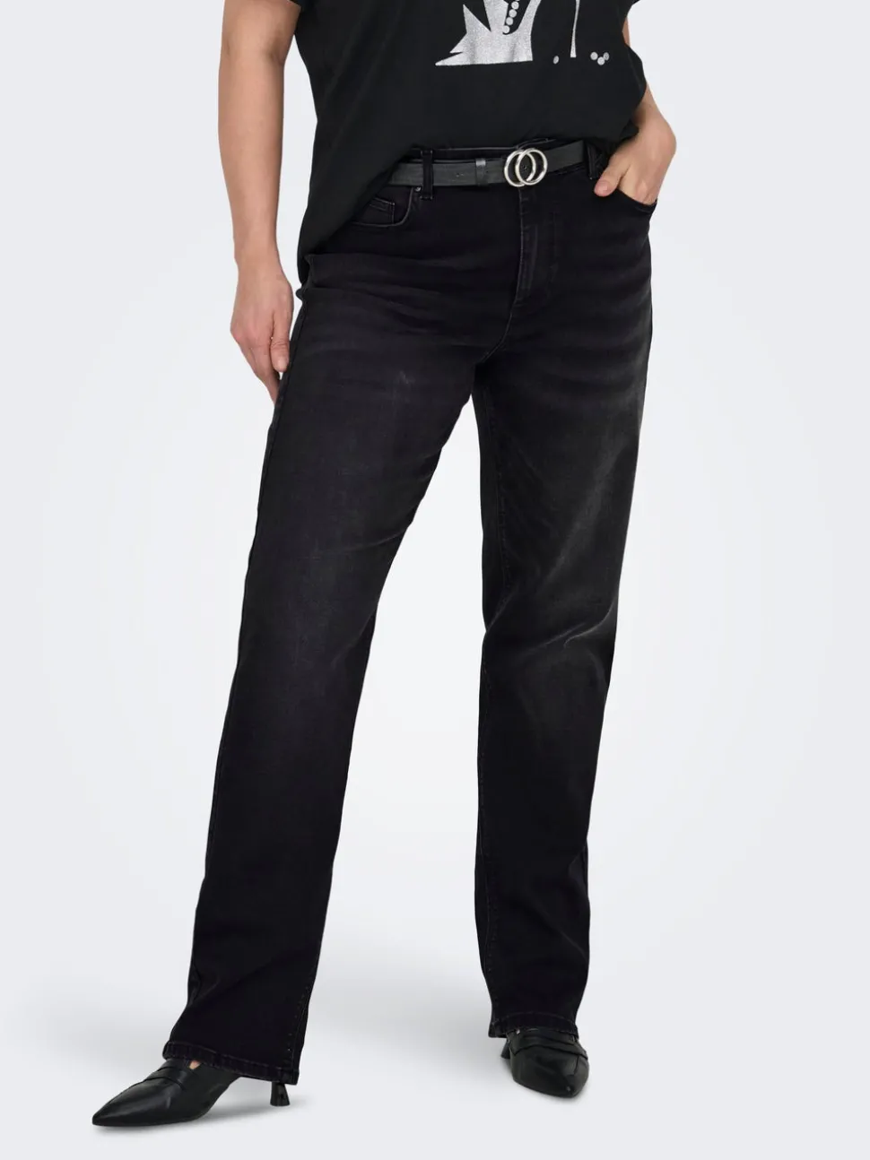 CARWILLY Taille haute Straight Fit Jeans