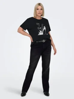 CARWILLY Taille haute Straight Fit Jeans