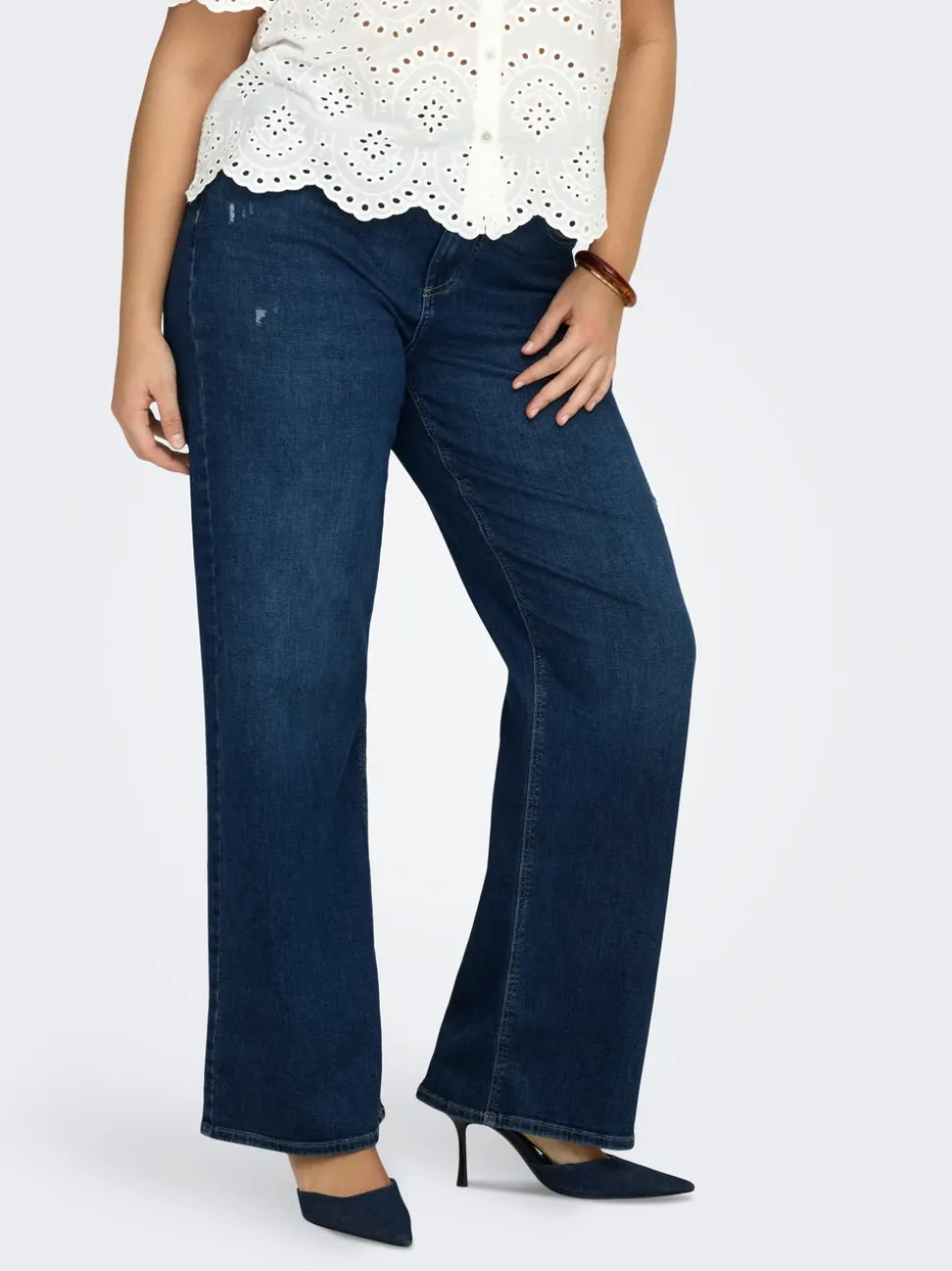 CARWILLY Taille haute Wide Leg Fit Jeans