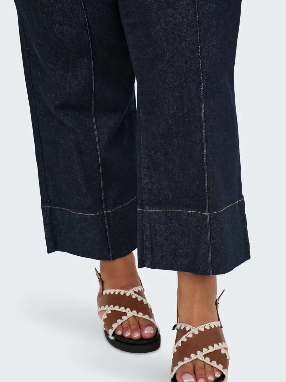 CARWILLY Taille haute Wide Leg Fit Court Jeans