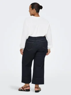 CARWILLY Taille haute Wide Leg Fit Court Jeans