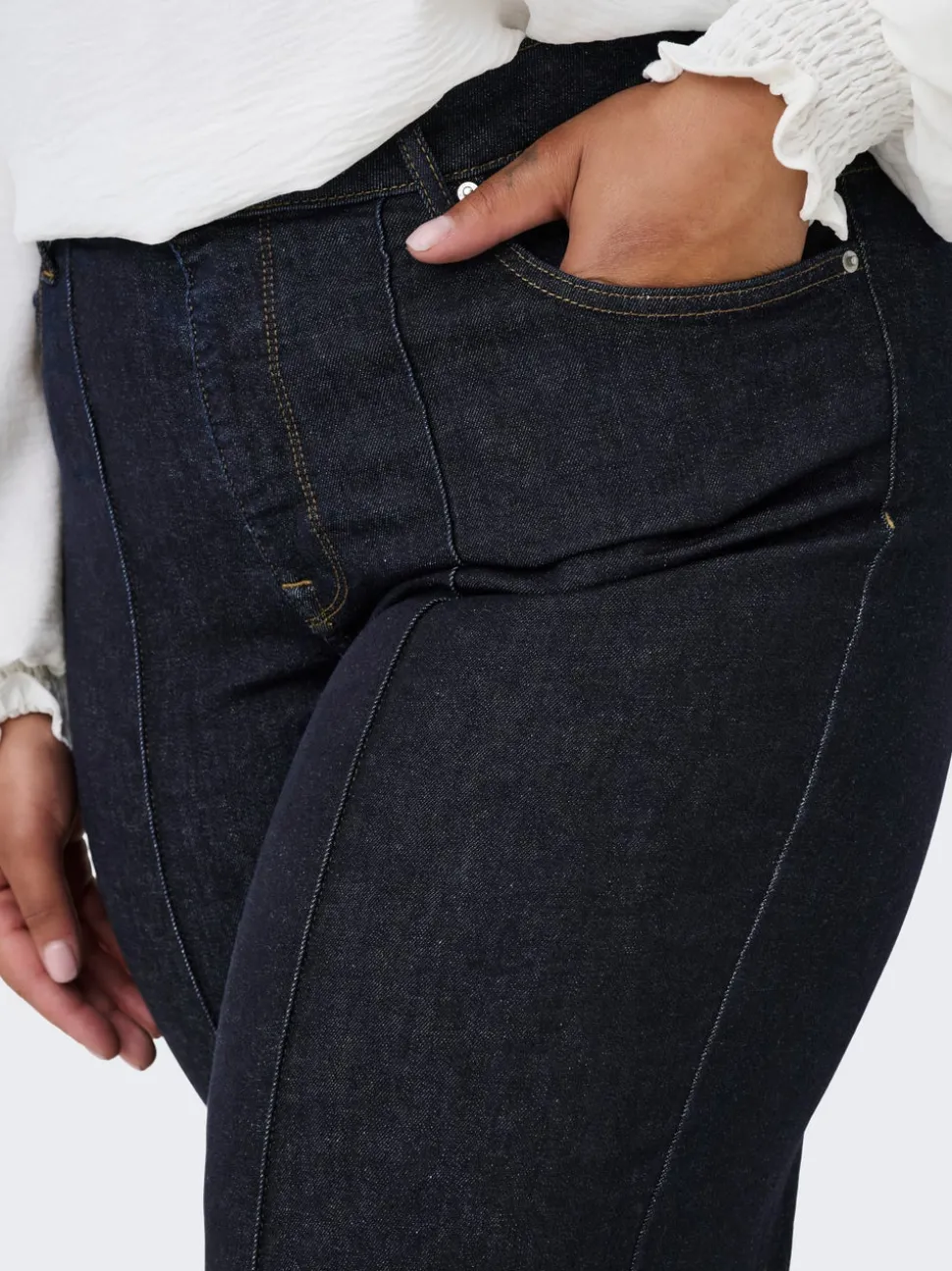 CARWILLY Taille haute Wide Leg Fit Court Jeans