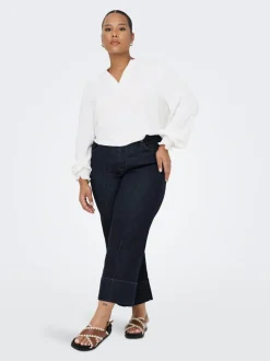 CARWILLY Taille haute Wide Leg Fit Court Jeans