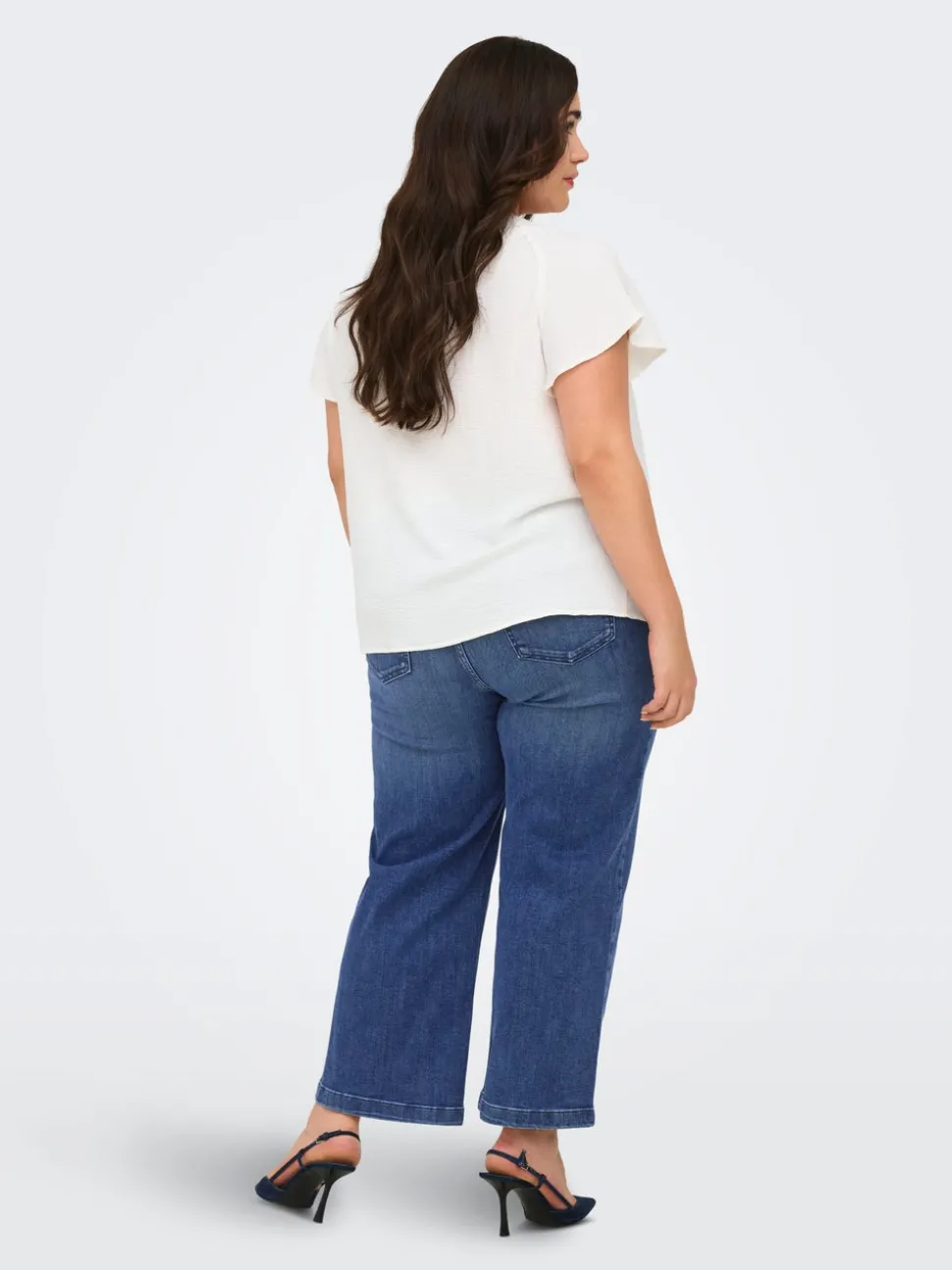 CARWILLY Taille haute Wide Leg Fit Court Jeans