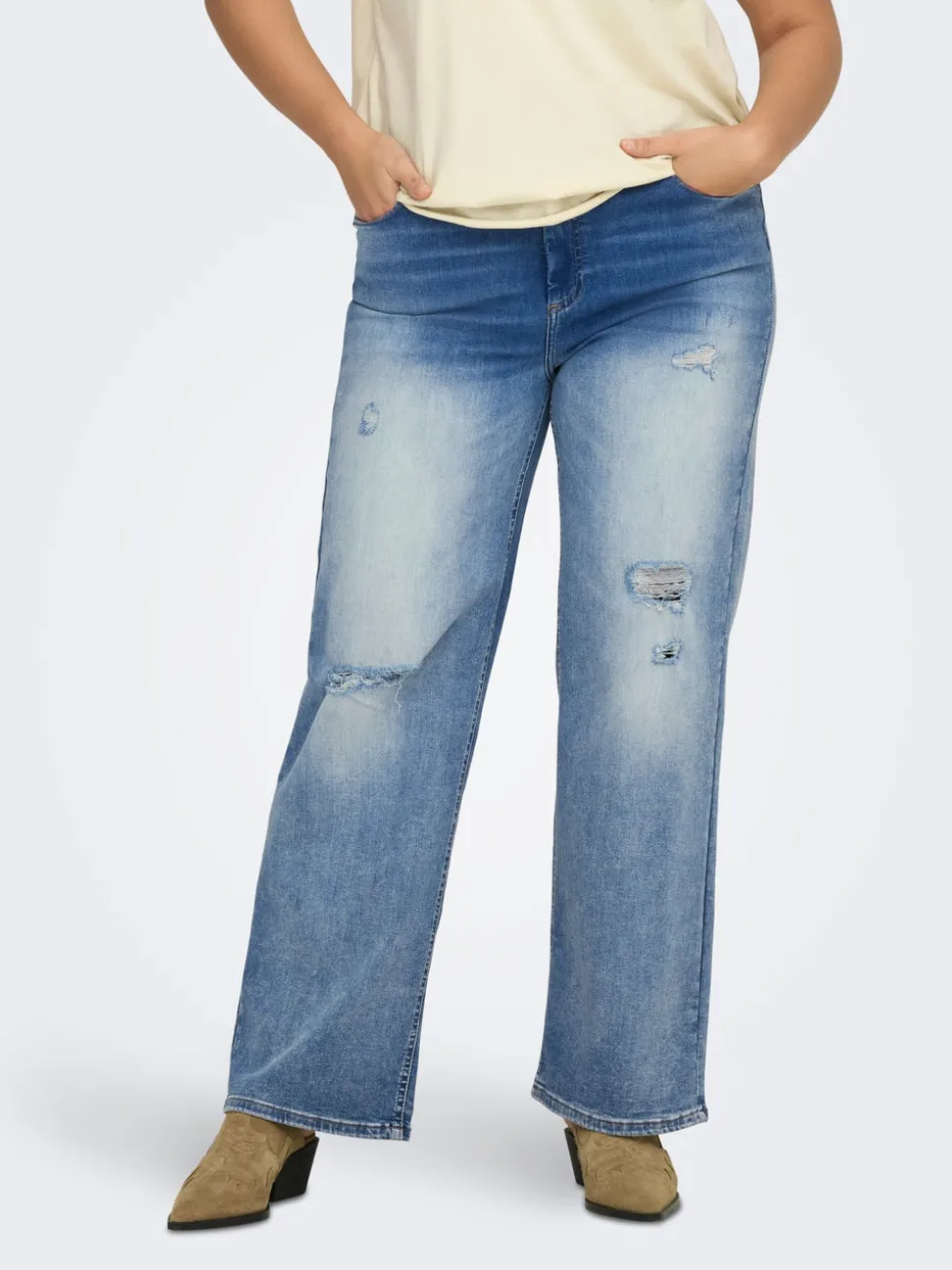 CARWILLY Taille haute Wide Leg Fit Jeans