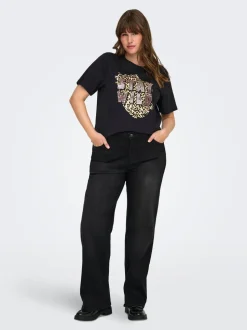 CARWILLY Taille haute Wide Leg Fit Jeans