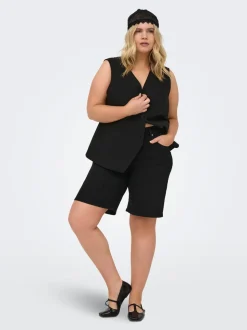 CARWILLY Taille haute Wide Leg Fit Short en denim