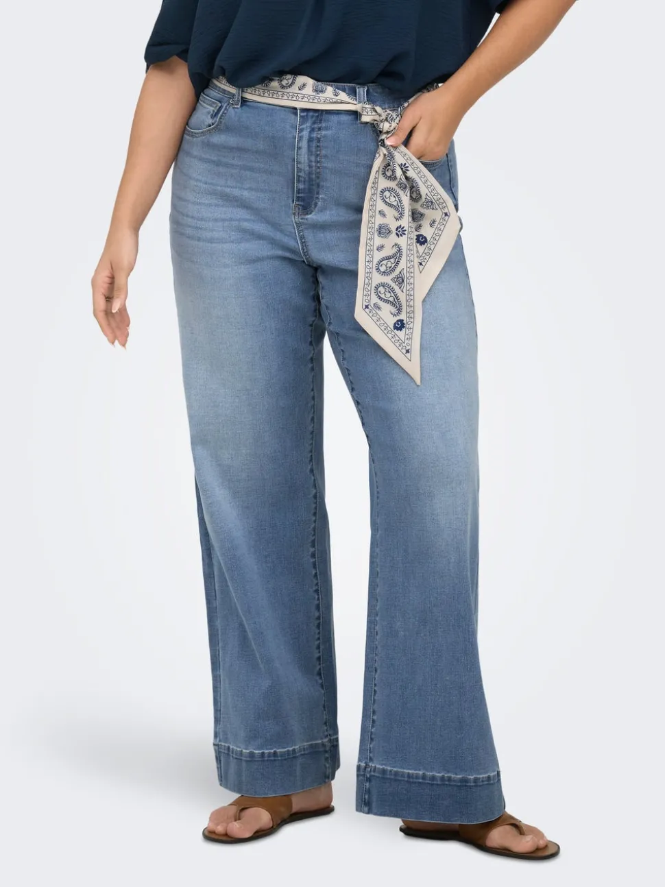 CARWILLY Taille haute Wide Leg Fit Jeans