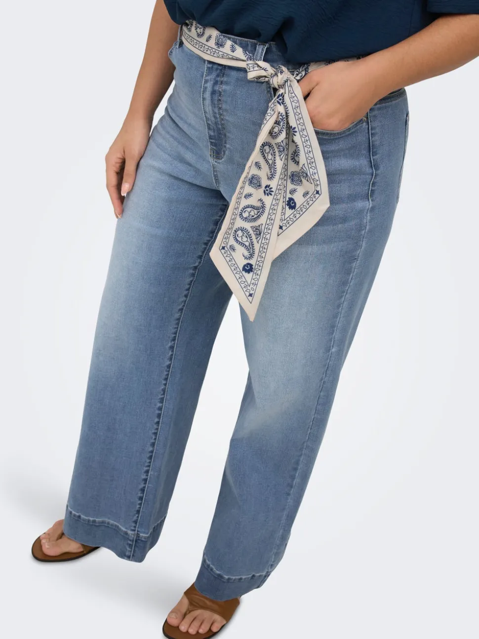 CARWILLY Taille haute Wide Leg Fit Jeans