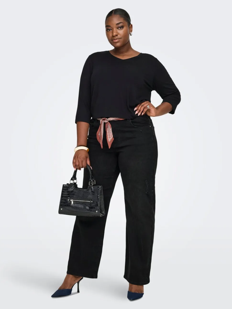 CARWILLY Taille haute Wide Leg Fit Jeans