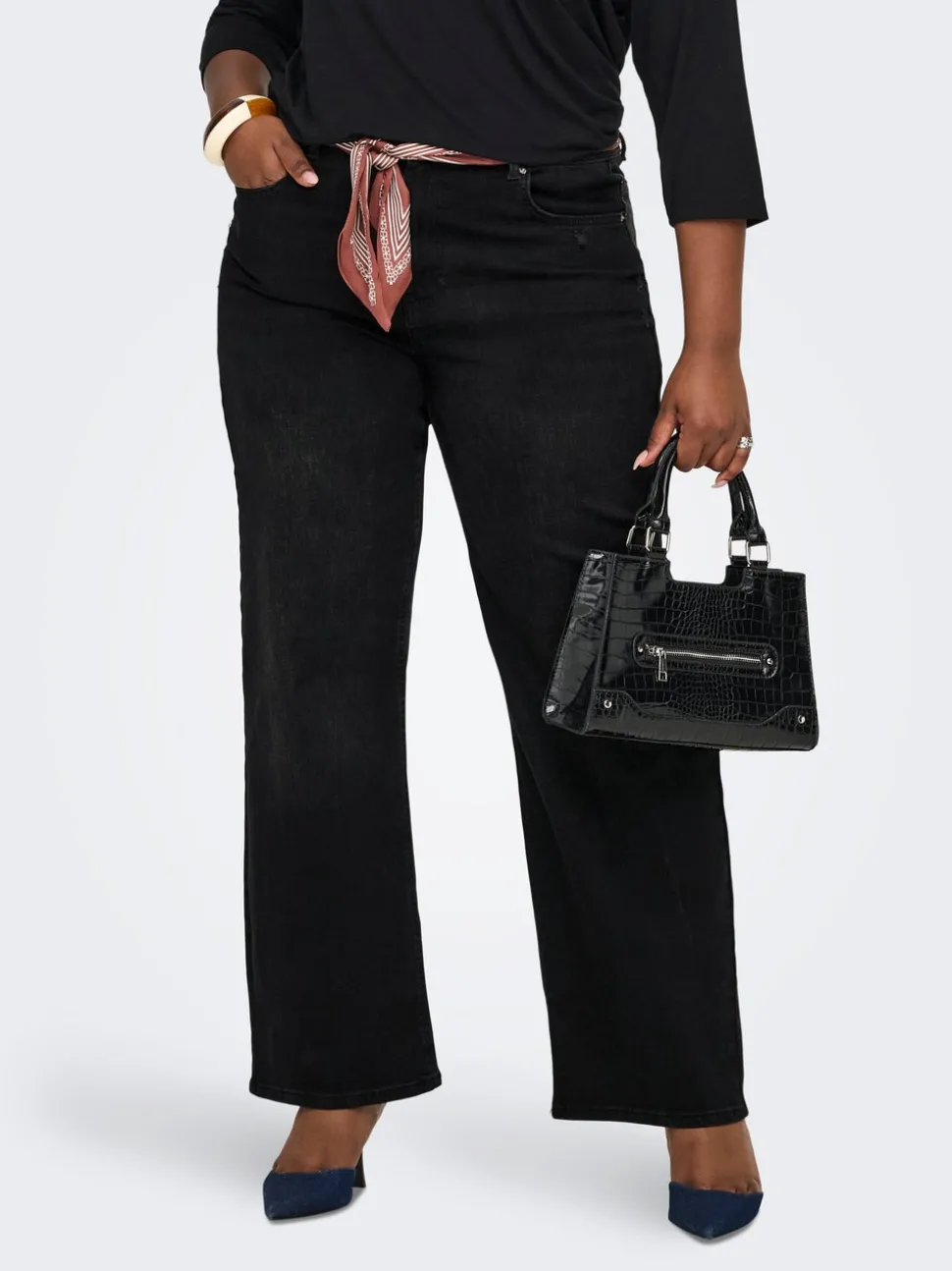 CARWILLY Taille haute Wide Leg Fit Jeans