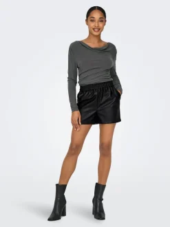 JDYALAIA Taille moyenne Regular Fit Short en cuir synthétique