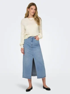 JDYBELLA Jean Jupe en denim Jupe midi