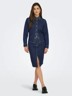 JDYBELLA Jean Jupe en denim Jupe midi