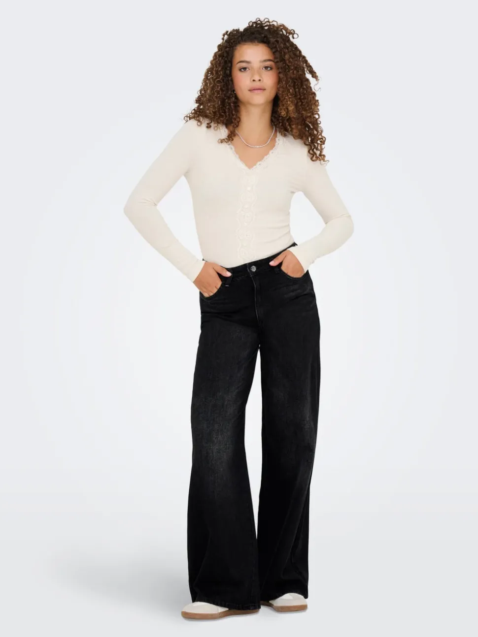 JDYCARINA Taille haute Wide Leg Fit Jeans