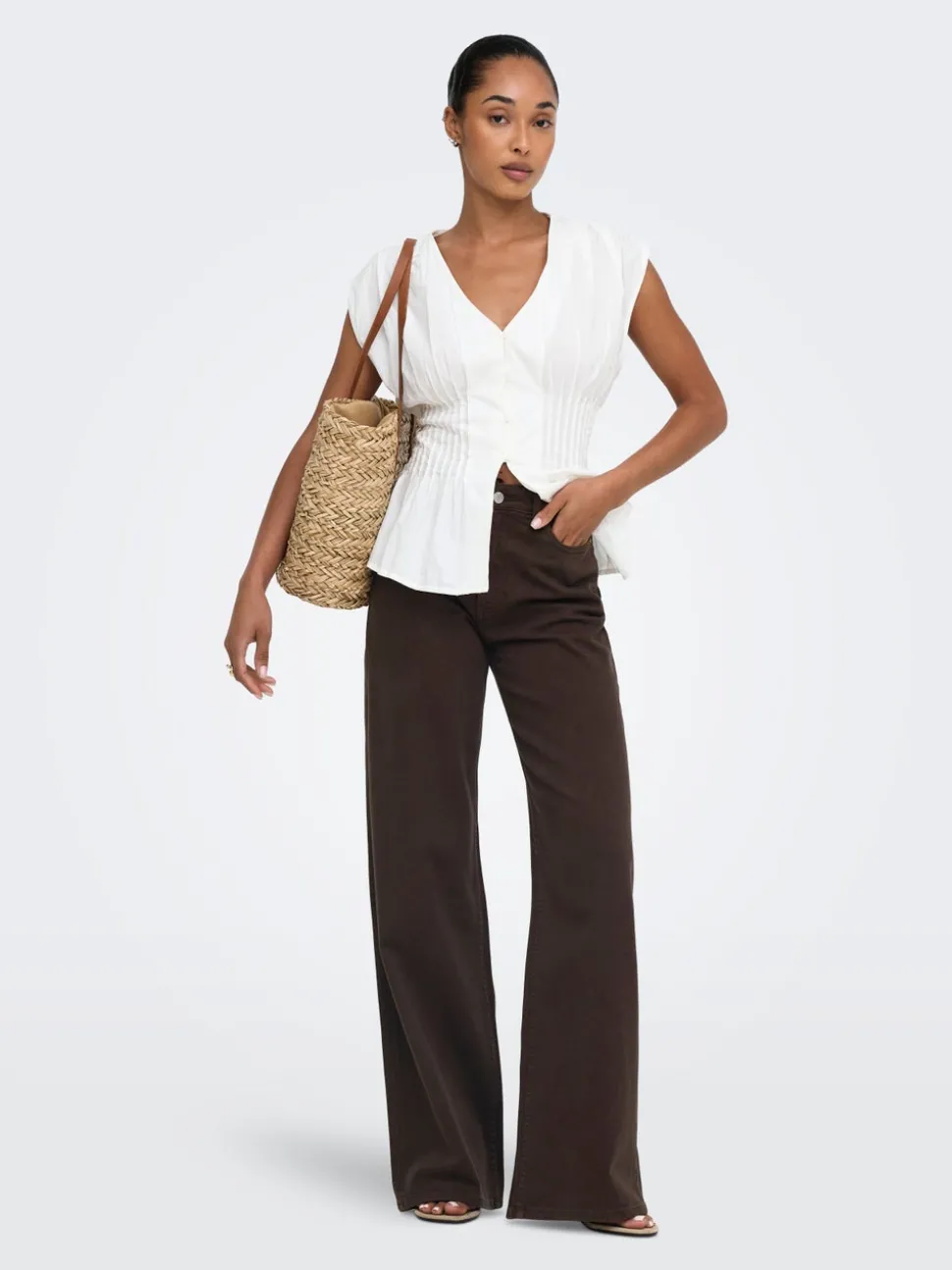 JDYCARINA Taille haute Wide Leg Fit Jeans