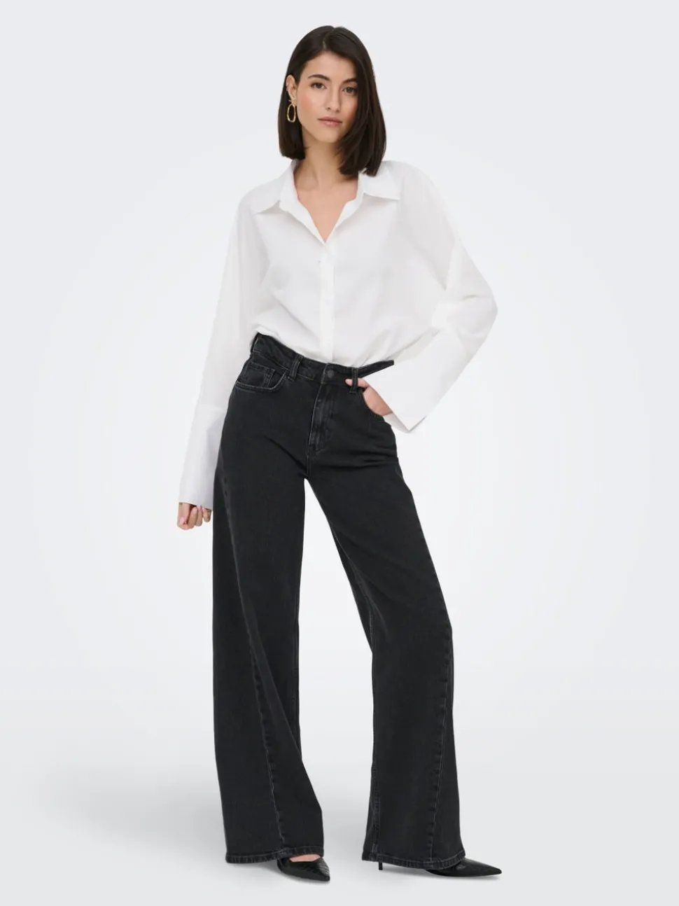 JDYCARINA Taille haute Wide Leg Fit Jeans