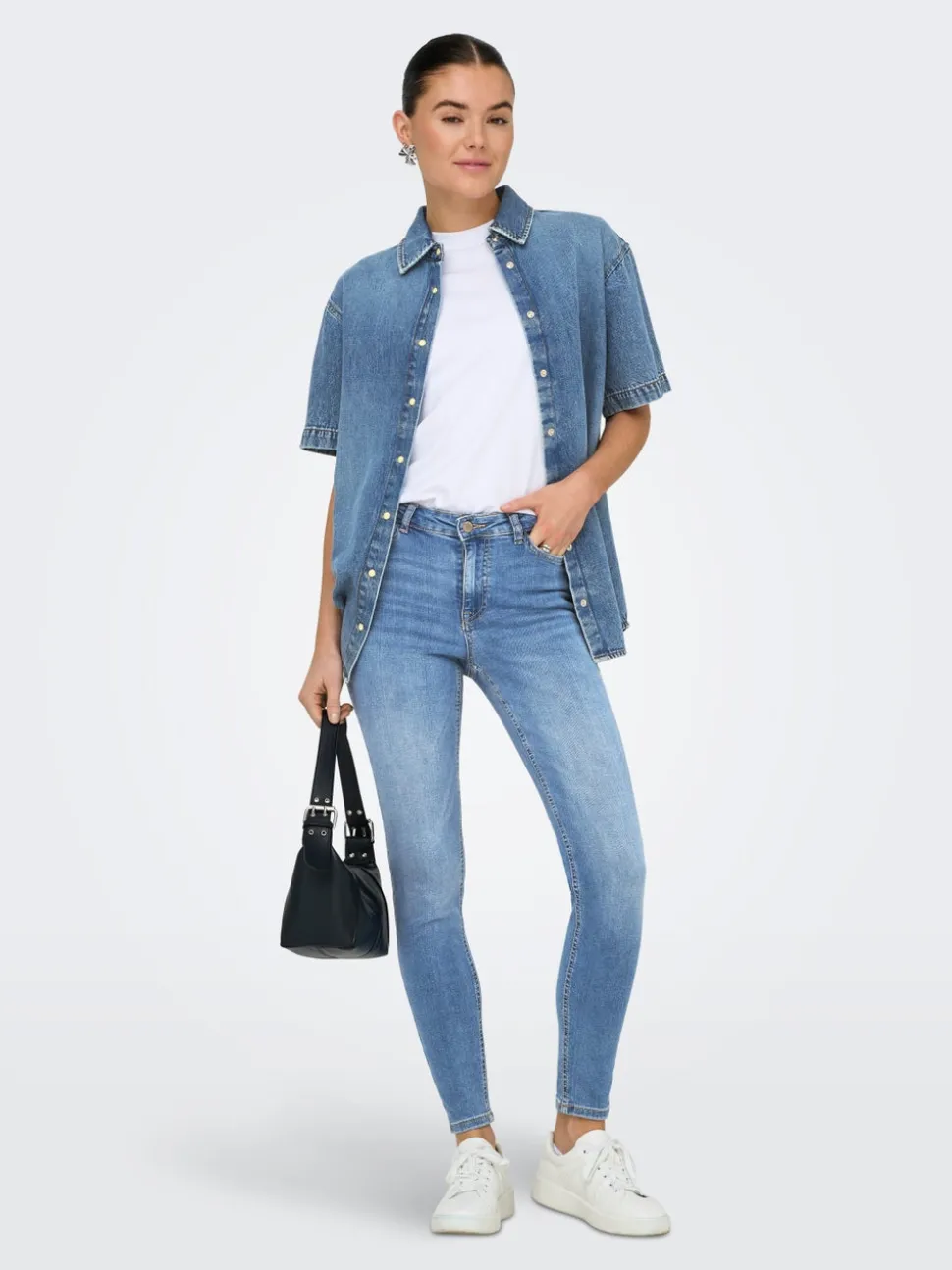 JDYFINA Taille moyenne Skinny Fit Longueur cheville Jeans