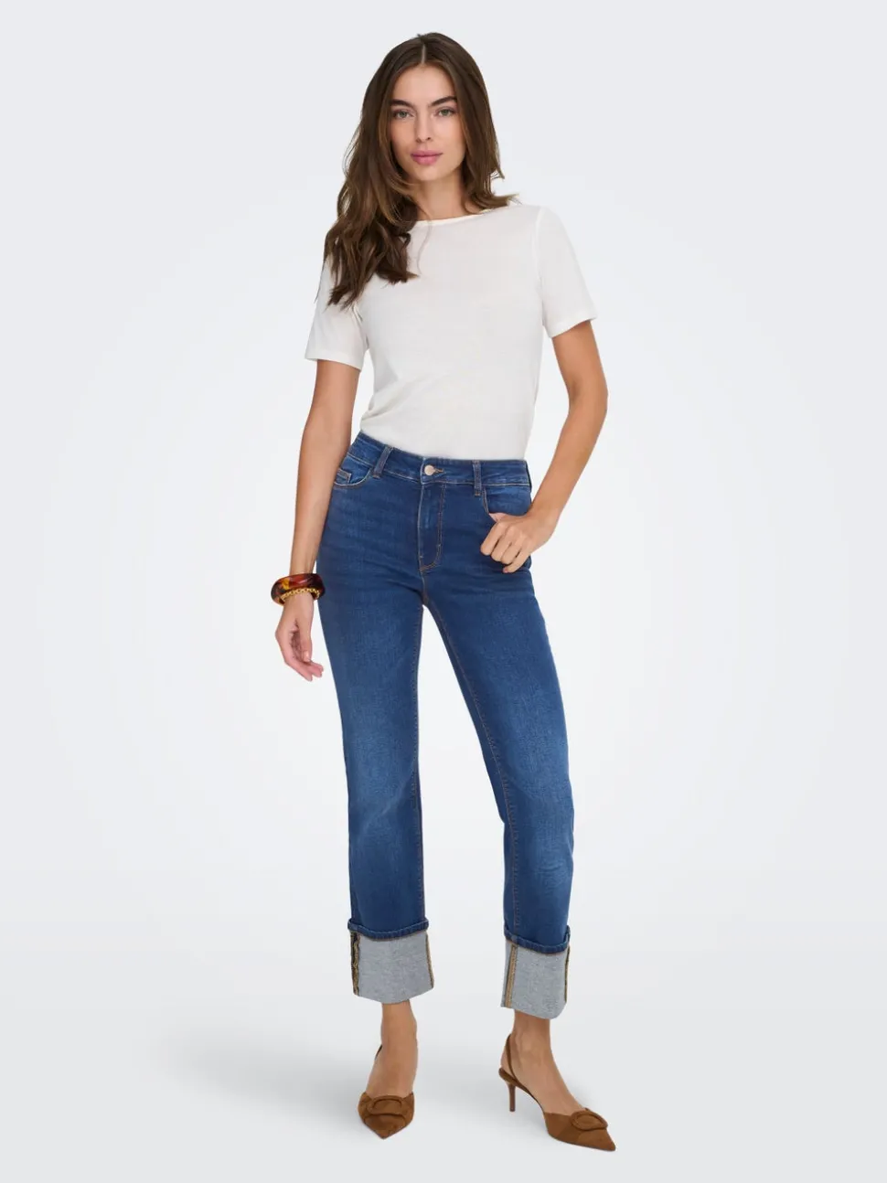 JDYFINA Taille moyenne Straight Fit Jeans